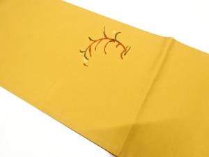 作家物　草葉模様織り出し　袋帯